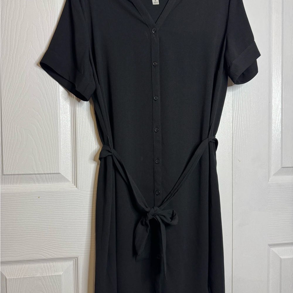 Elegant Black Button-Down Dress